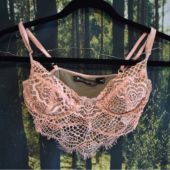 For Love And Lemons Other - For Love & Lemons Bat Your Lashes bra in peach